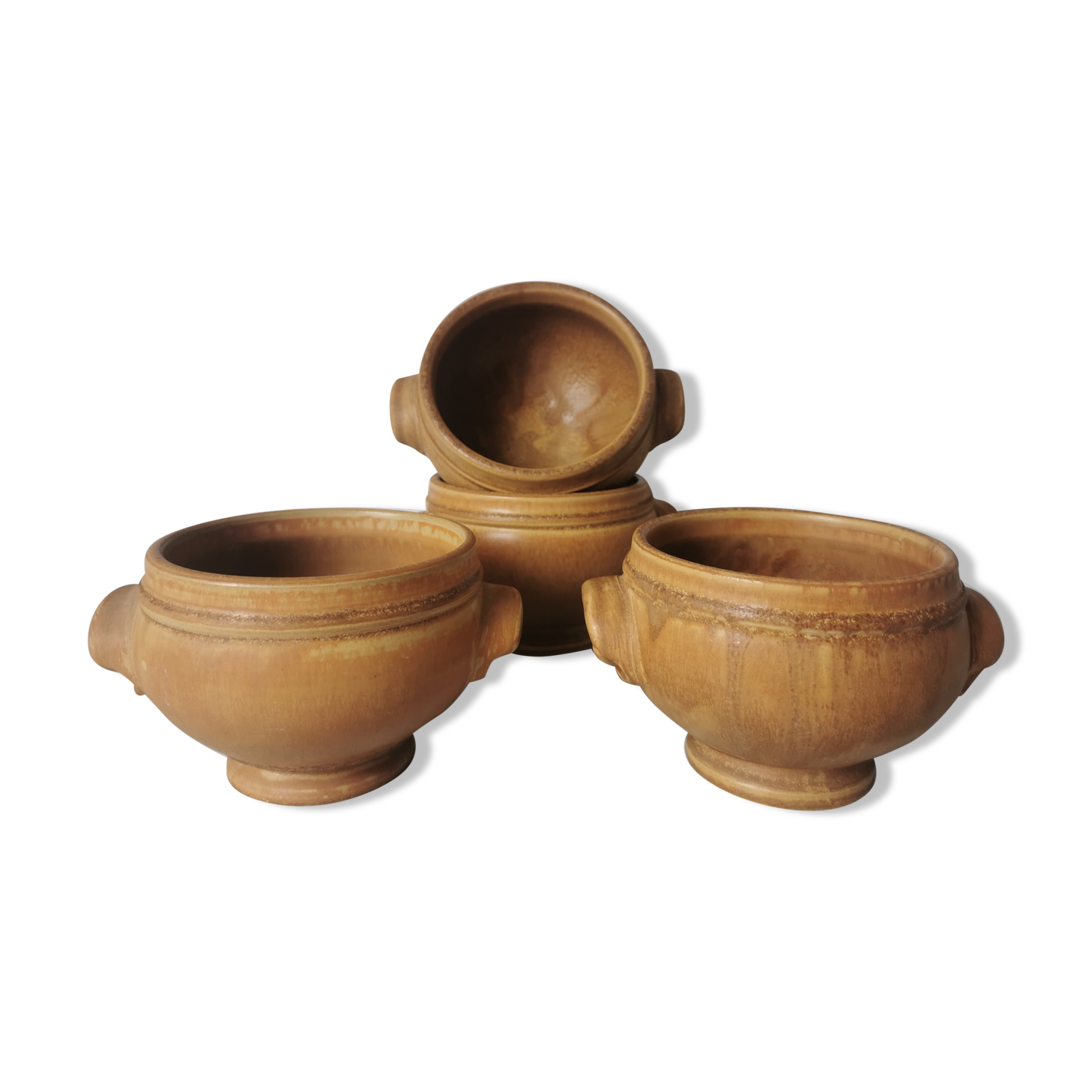 Vintage eared sandstone bowls