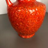 Set of 2 Multi-Color Fat Lava Op Art Pottery Vase Made Bay Ceramics, Germany