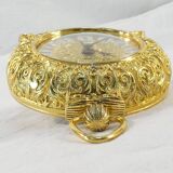 LANCEL alarm clock in chiseled bronze and gilded metal