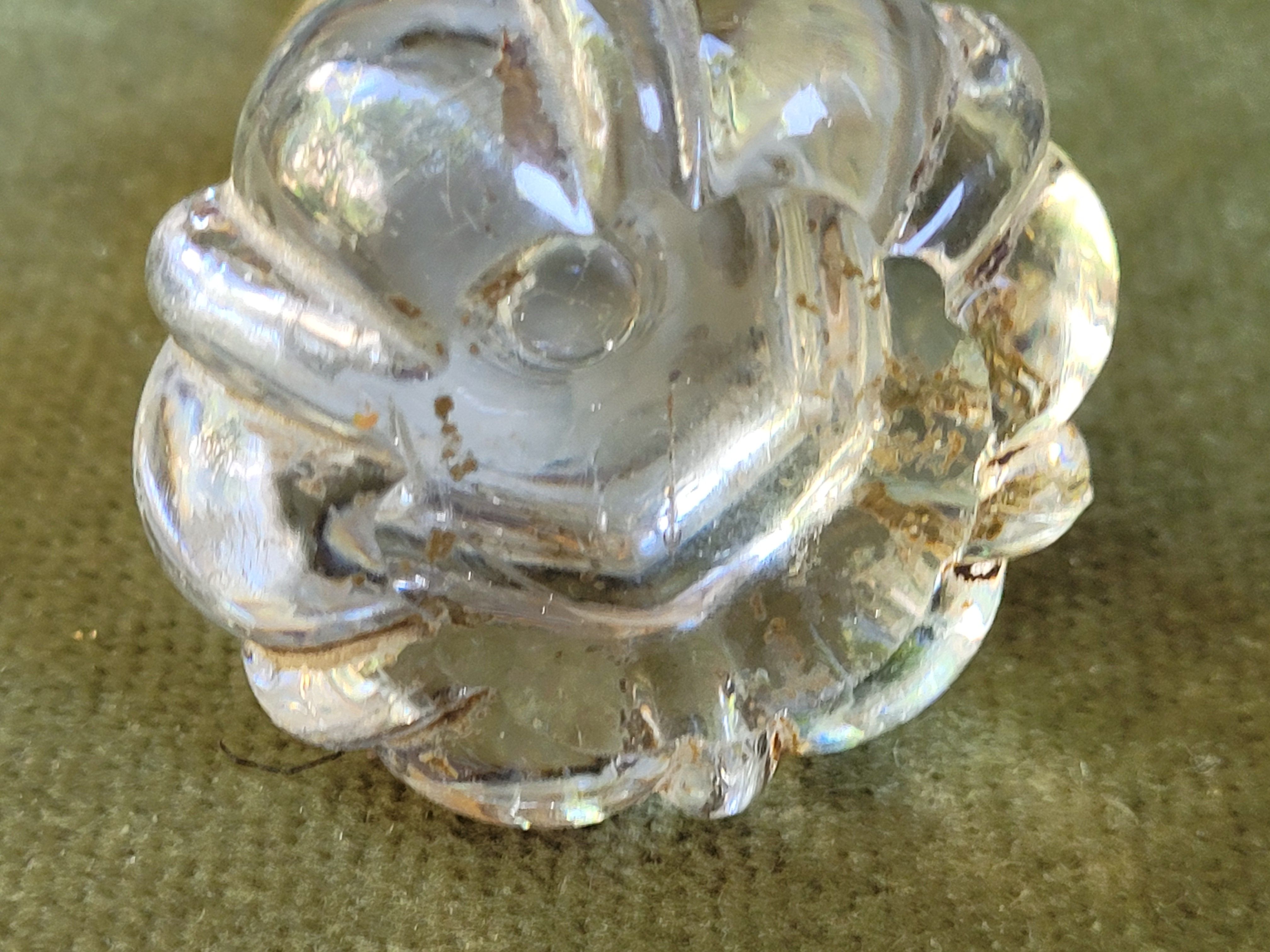 Vintage (1930-40th) french glass brass and metal doorhandle