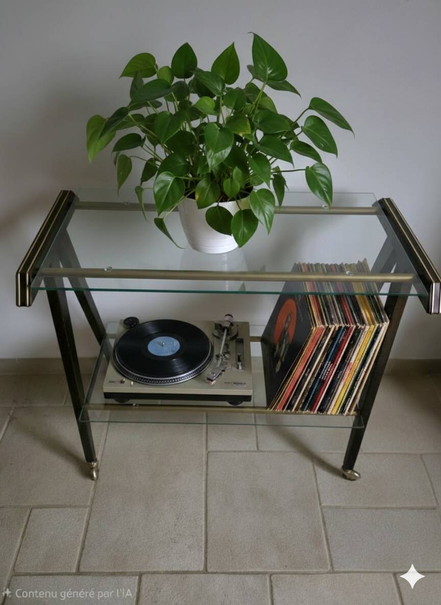 Mahogany and glass side table
