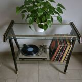 Mahogany and glass side table
