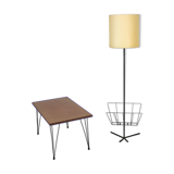 Mid-century floor lamp and coffee table, 1950s