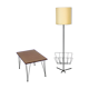 Mid-century floor lamp and coffee table, 1950s
