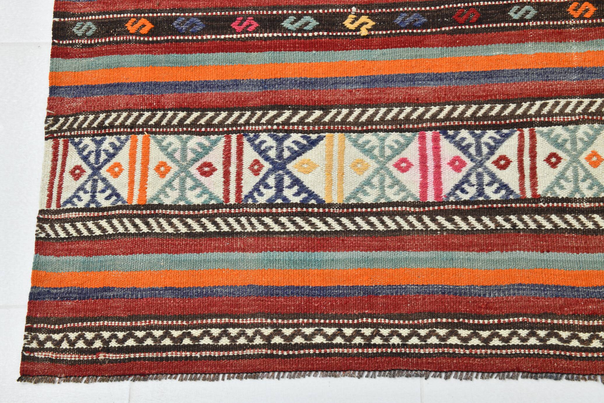 Small Size Pastel Kilim Rug, Vintage Kilim Boho Style Rug, 169x257 Cm