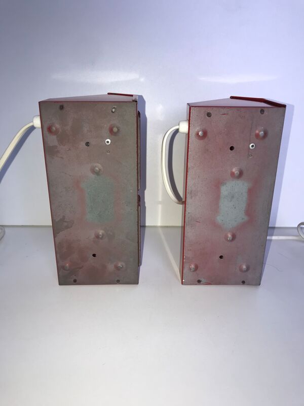 Paire d'appliques métal ikea type v204 rouge