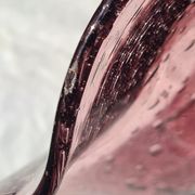 Fruit cup, amethyst bubbled glass compotier