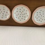 7 dishes Vintage Limoges porcelain pink and gold floral motifs