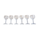 Set of 6 old balloon glasses on legs in hand-blown crystal 20s