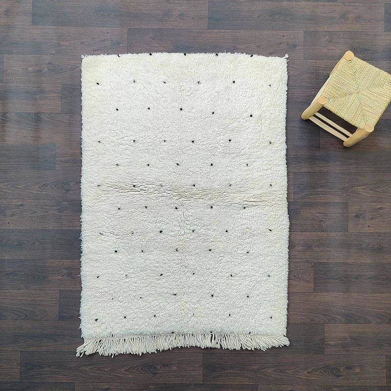 Beni Ouarain Berber Rug with Black Polka Dots