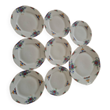 Set of 7 small plates and a dish