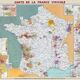Carte des vins de France - Carte vintage montrant les régions vinicoles et viticoles 100x70 cm