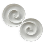 Duo of spiral dishes