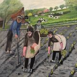 Huile sur toile naïve, milieu XXème