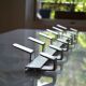 Vintage 70s brushed aluminum metal 12-hook wall coat rack