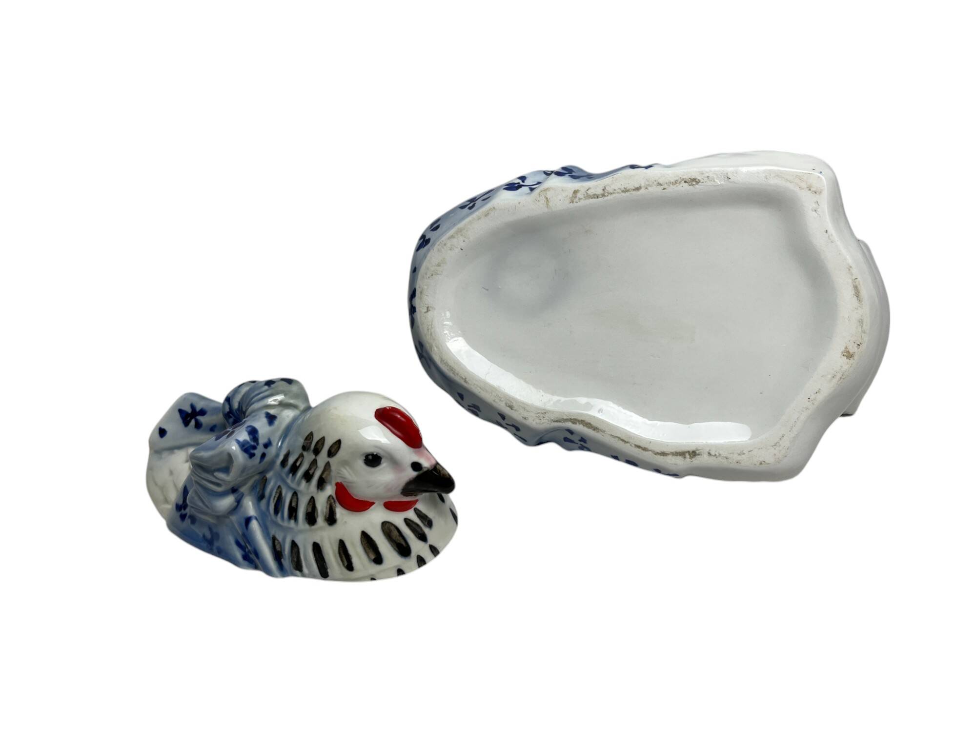 20th century earthenware Easter hen candy box