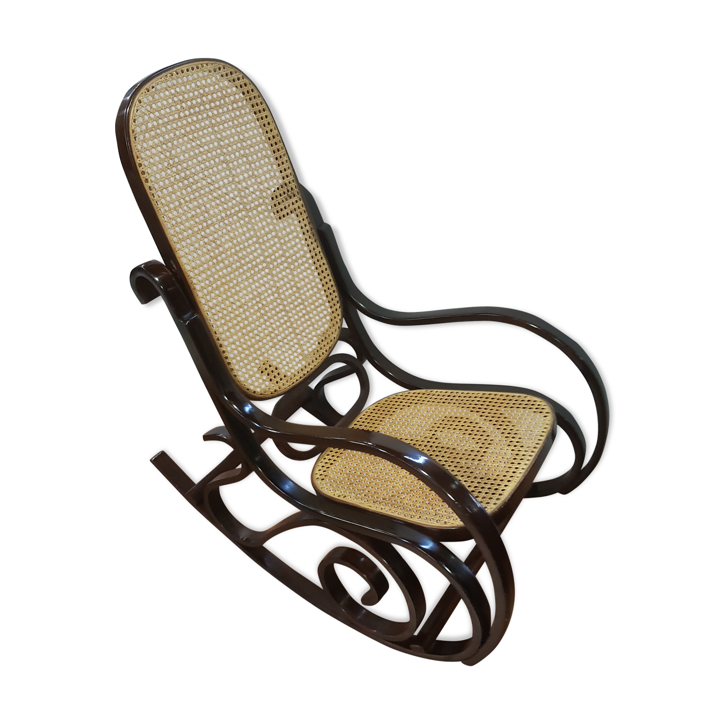 Rocking-chair curved wooden