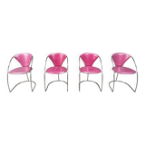 Vintage pink 'linda' dining chairs by Arrben, 1980s - set of 4