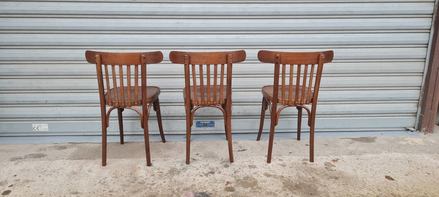 Set of 3 Baumann bistro chairs