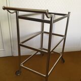 Table roulante metal et verre sable