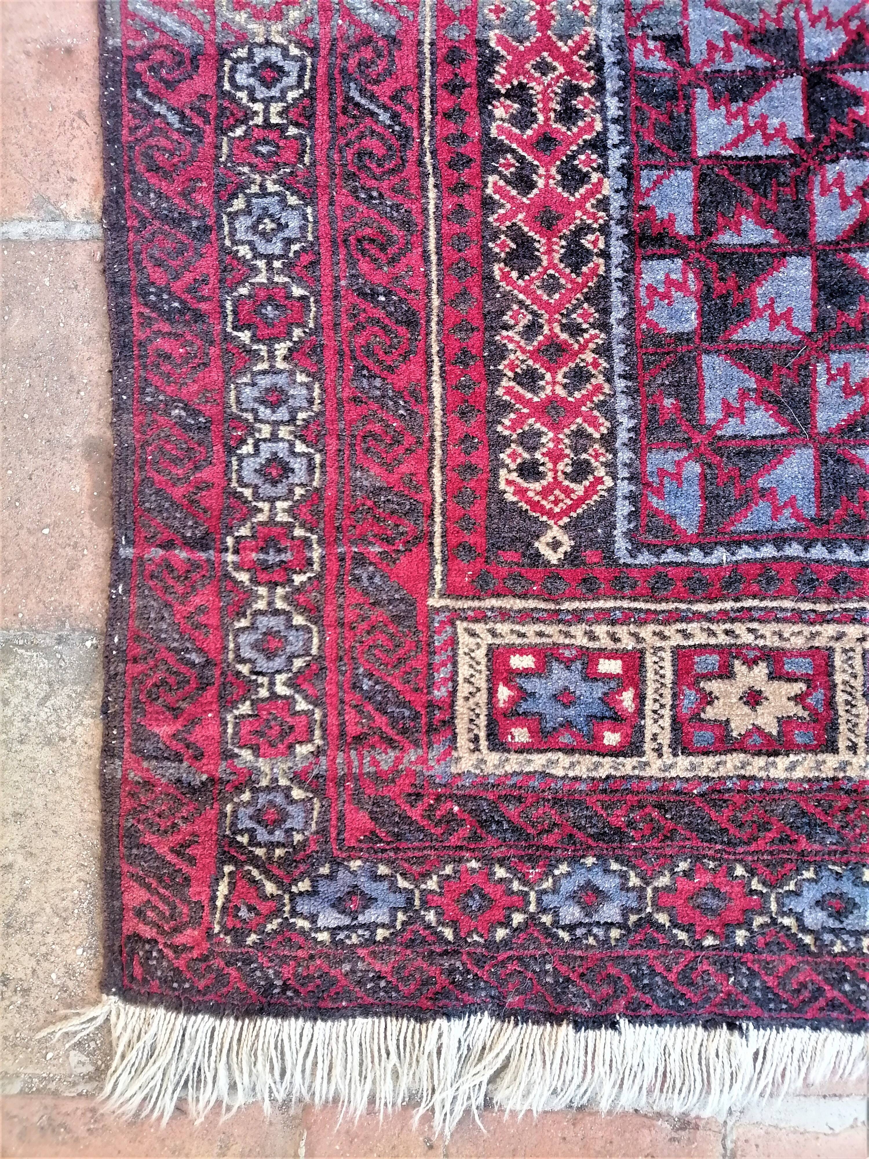 Ancient oriental prayer mat. ( 143 x 92 )