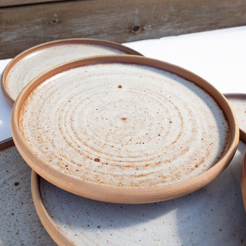 6 flat stoneware plates Roger Jacques Saint Amand