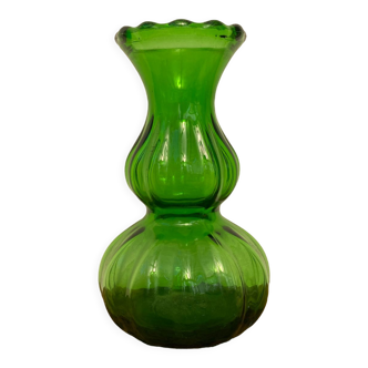 Green glass vase