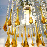 Lustre en verre de Murano ambré – Italie