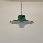 Enamelled industrial hanging lamp