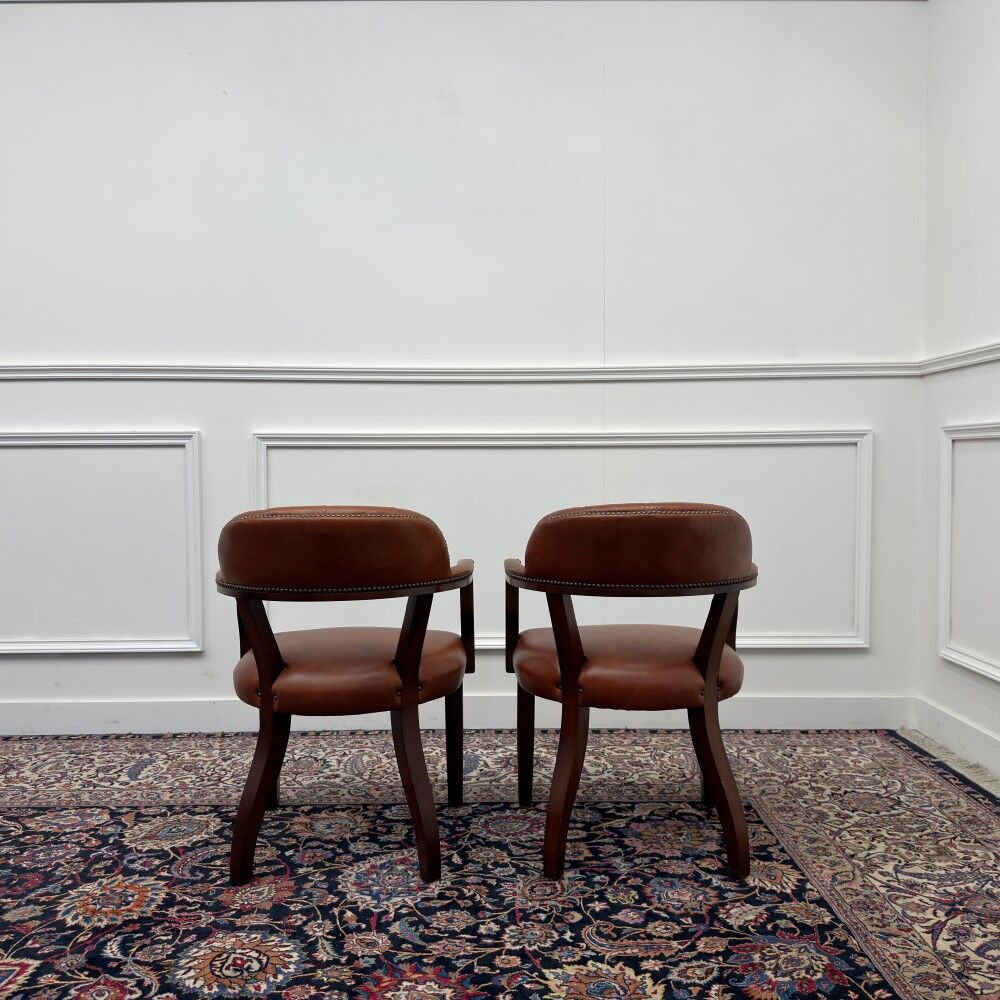 Set of Classic English Chesterfield Desk Chairs
