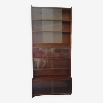 Showcase bookcase year 1960 in solid wood