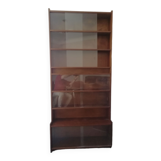 Showcase bookcase year 1960 in solid wood
