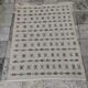 White and blue rug with Berber patterns, hand-woven in natural wool
