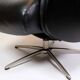 Lounge chair made in black leather & aluminium swivel from 1970s
