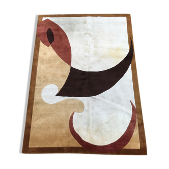 Beau tapis français  Paulette Née fait main 160x230 cm