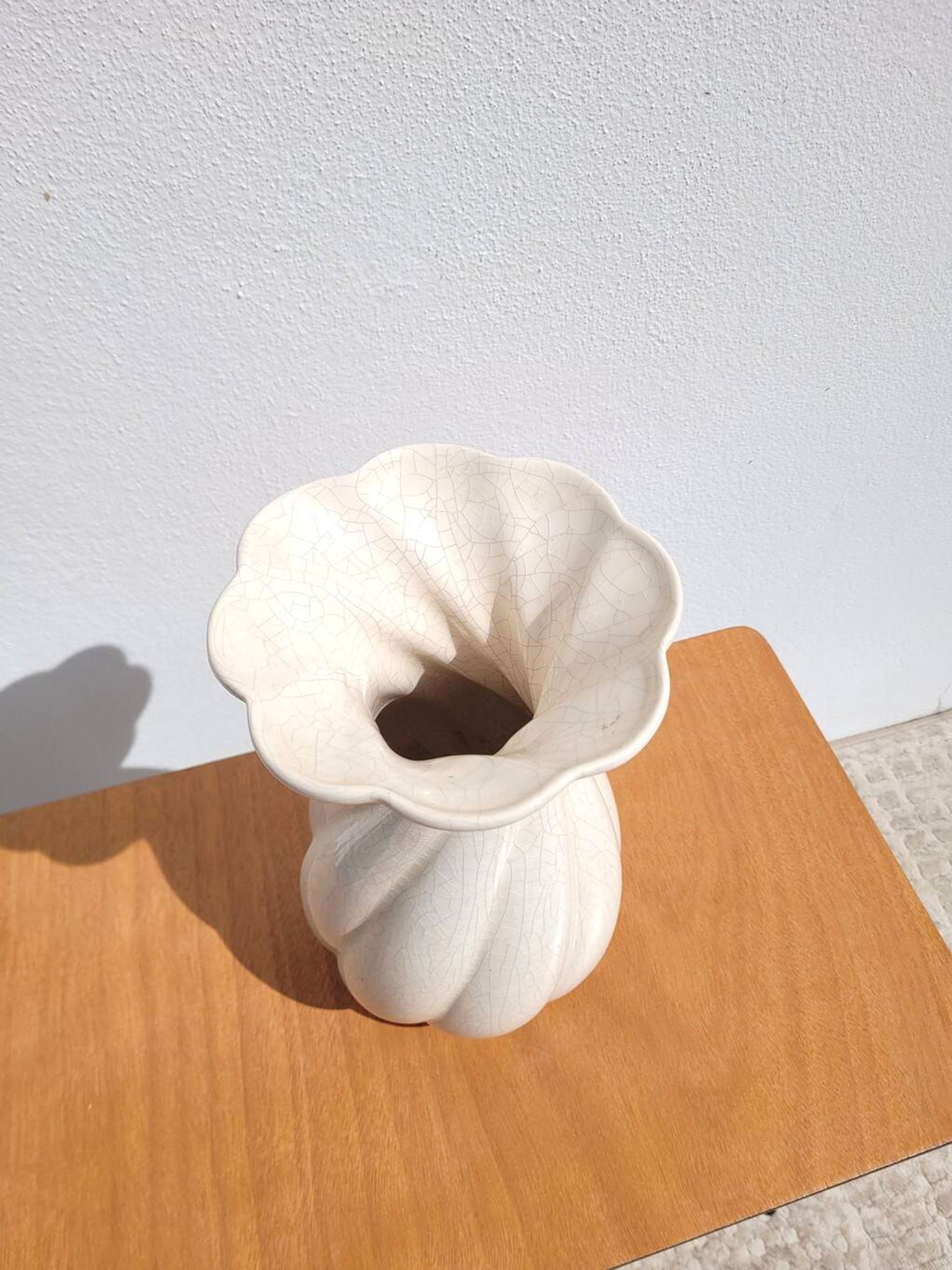 Vintage cracked ceramic vase from the Charolles pottery.