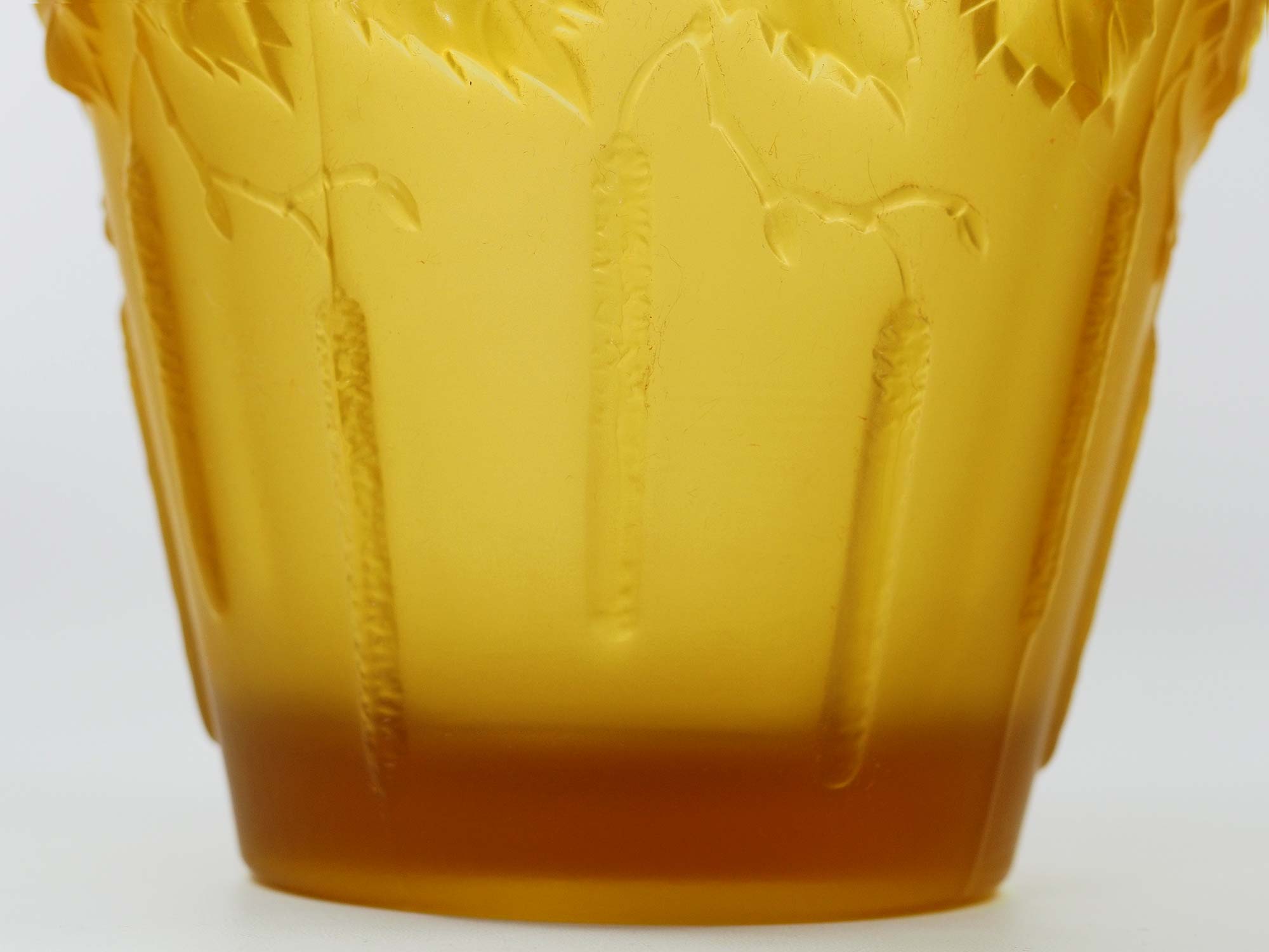 Art nouveau planter in amber glass by josef inwald barolac, 1930s