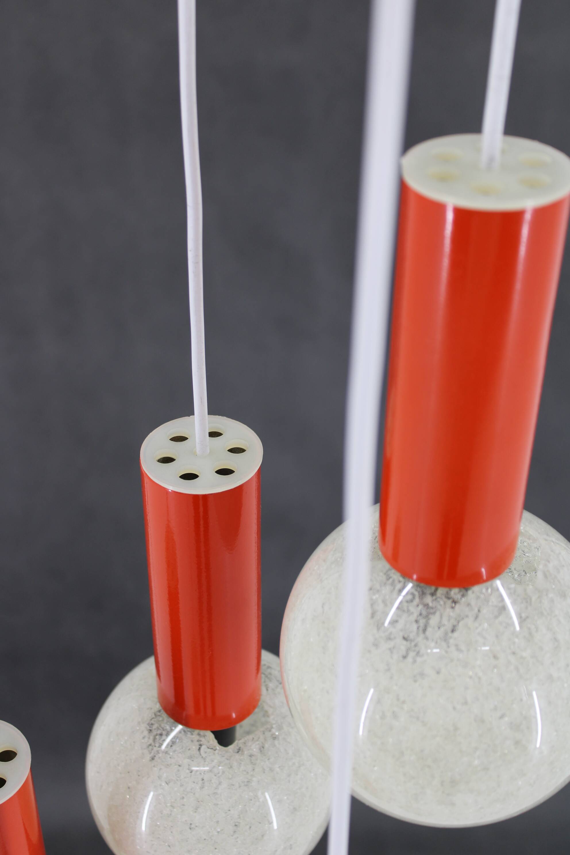 1970s Cascade Chandelier with Plastic Shades by Pokrok Zilina, Czechoslovakia