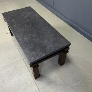 Vintage wooden and stone top coffee table, 1970s