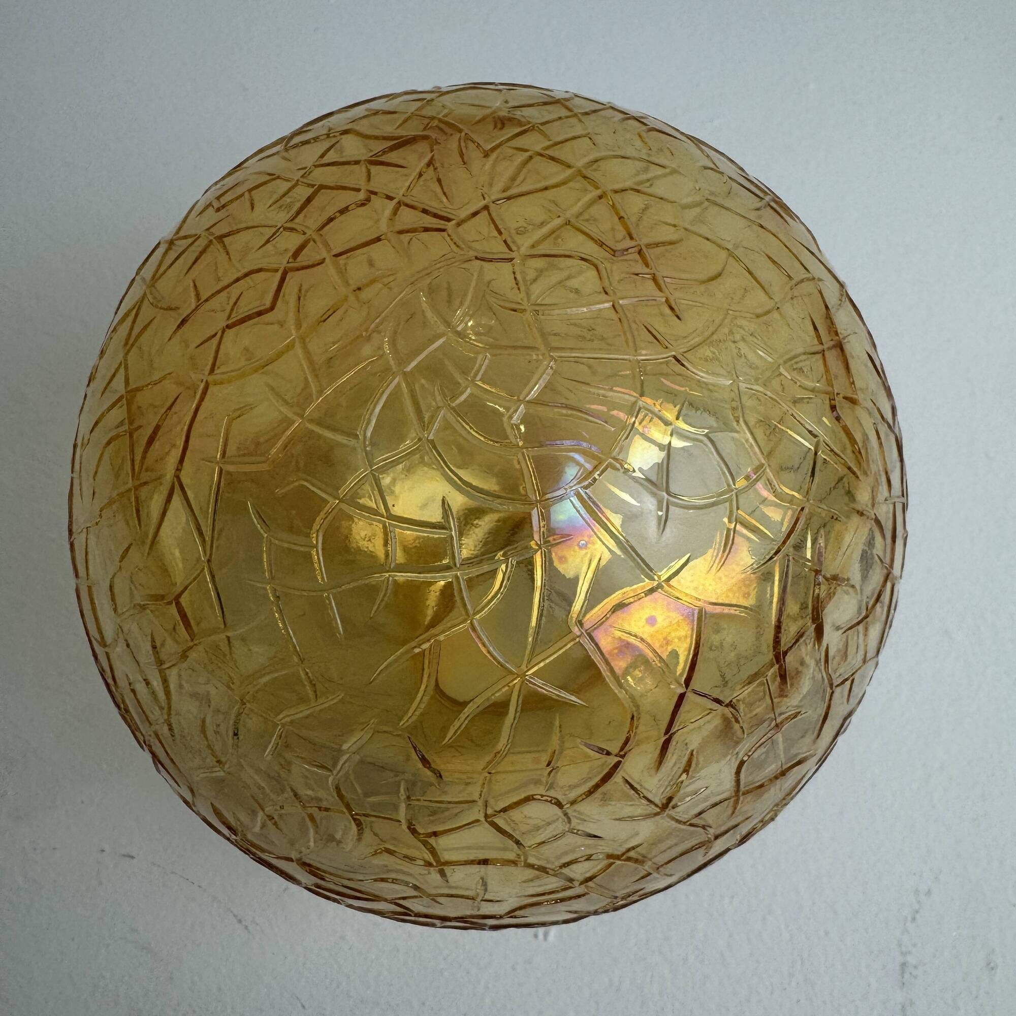 PAIR OF VINTAGE AMBER GLASS WALL LIGHTS