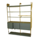 Plexiglas, glass and wood designer shelf