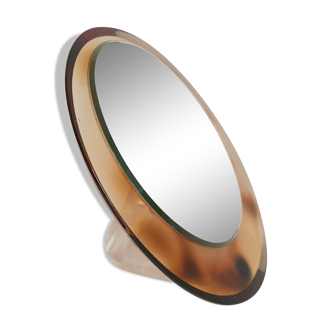 Round table mirror in plexi plexi smoked design 70 17.5x17.5cm