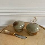 Vintage stoneware salt and pepper shaker