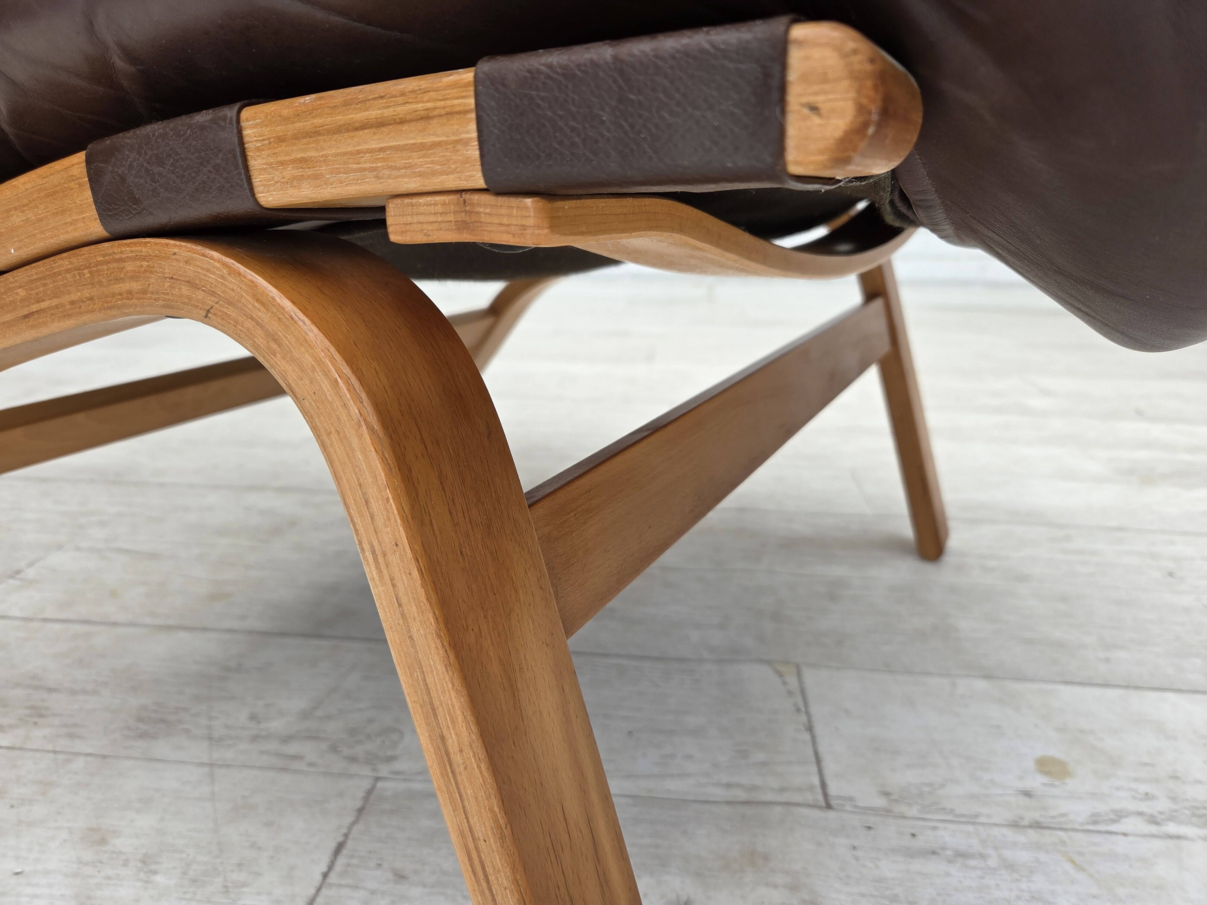 1970s, Danish design by Farstrup, set of 2 armchairs, furniture leather.