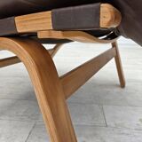 1970s, Danish design by Farstrup, set of 2 armchairs, furniture leather.