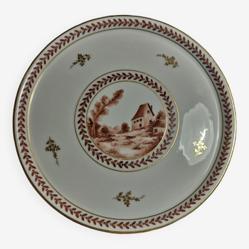 Plat porcelaine de Limoges Georges Boyer décoré main époque Art Deco