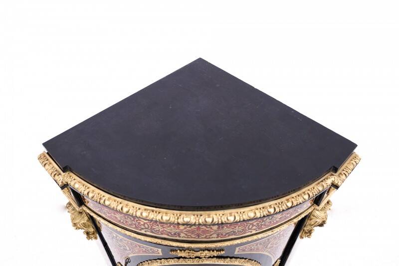 Antique corner chest of drawers in the Boulle style, France, mid-19th century. After renovation.