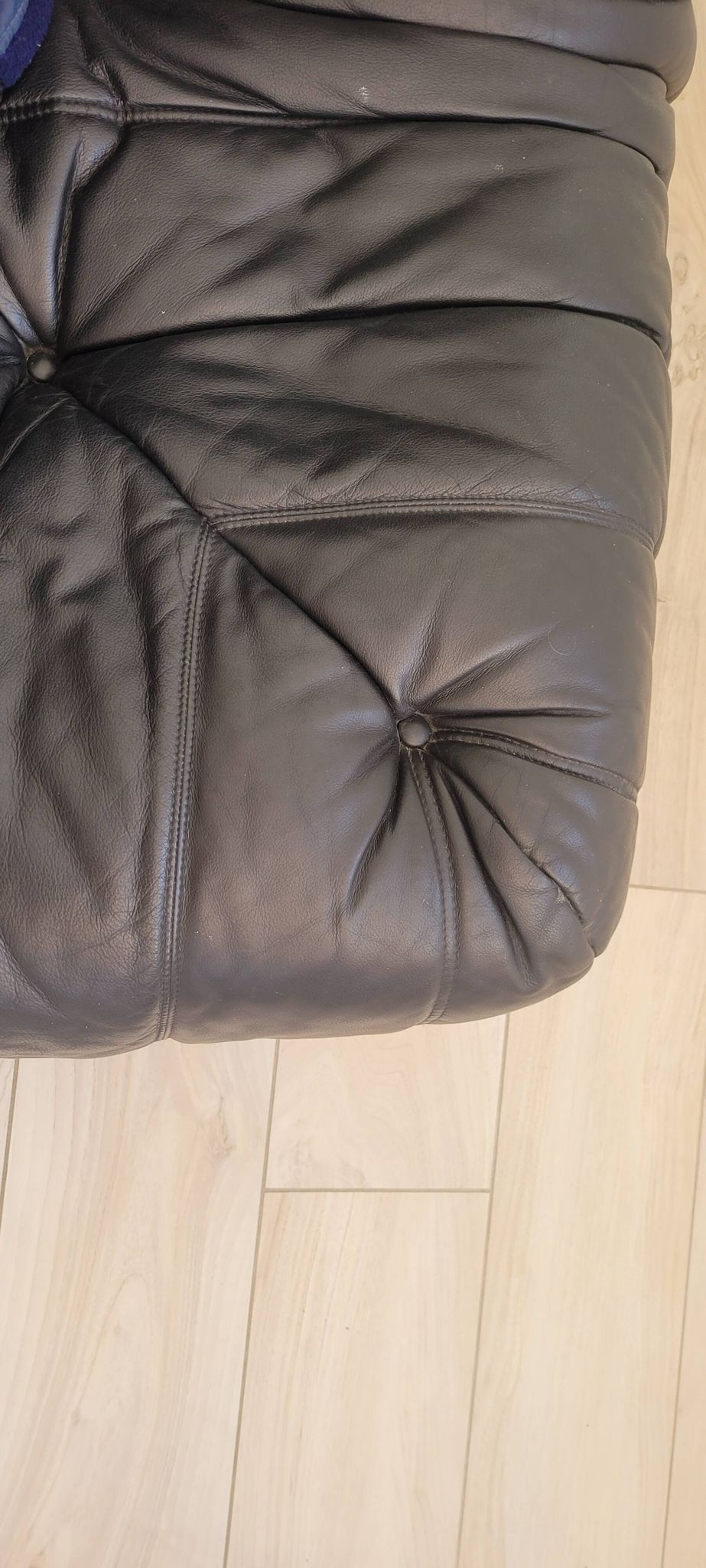 Togo black leather sofa 2 places by Michel Ducaroy for Ligne Roset in 1973