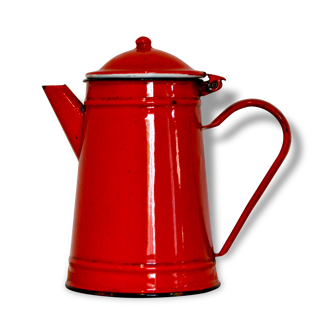 Cafetière, tôle émaillée rouge, Japy 1960