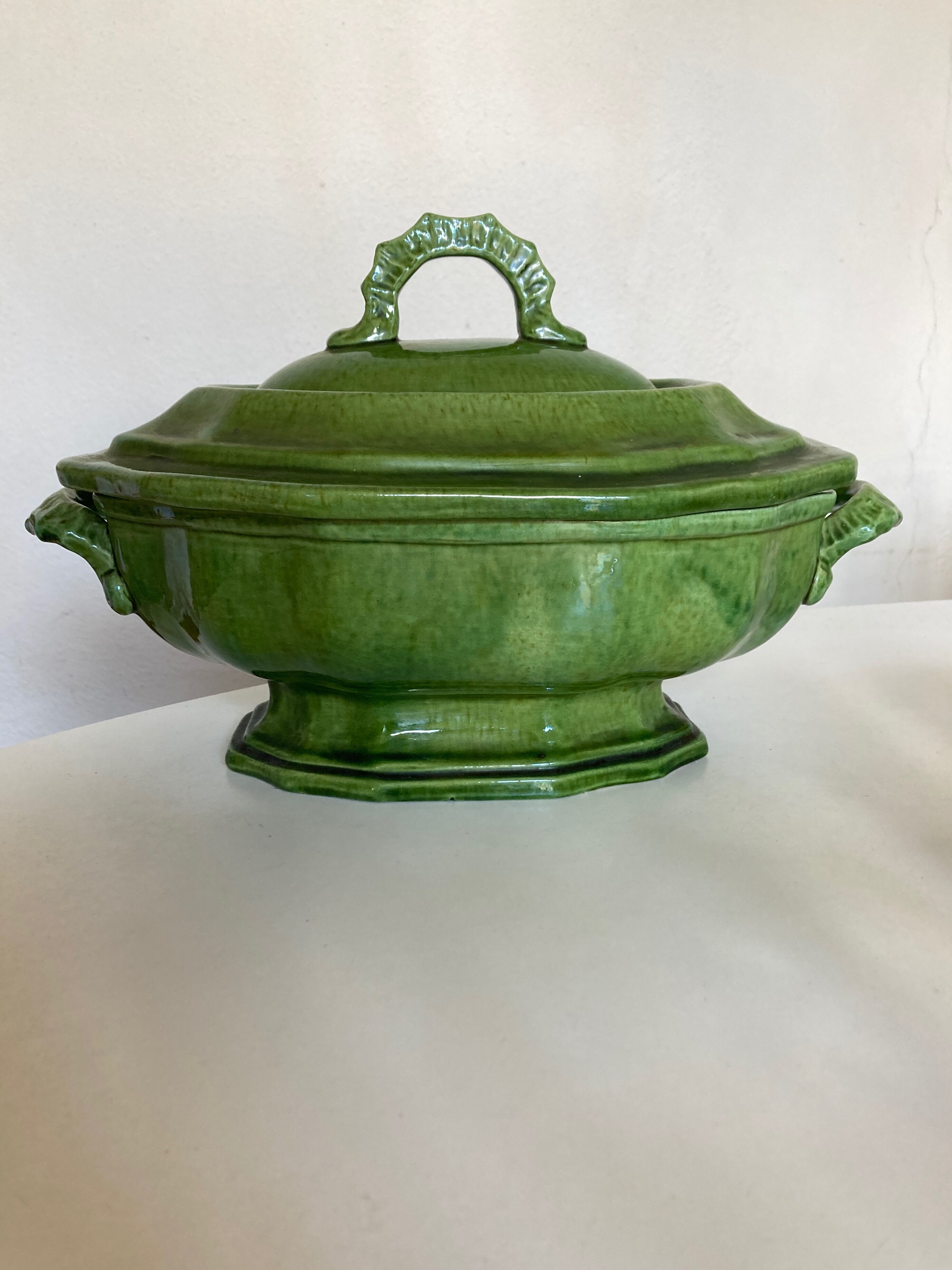 Soup bowl with godrons Aegitna Vallauris glazed earth 1950